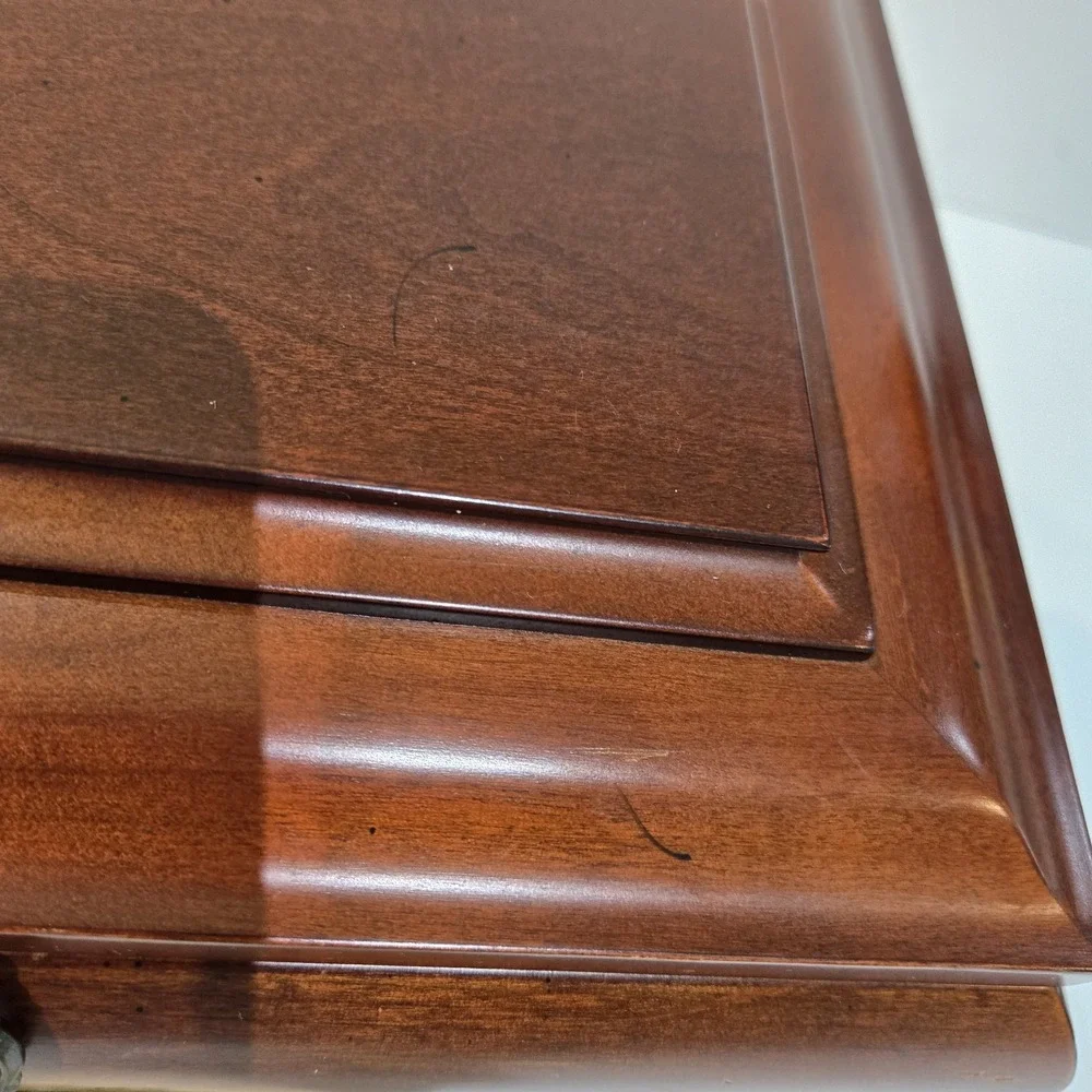 1998 Bombay Company Music Jewelry Box Cherry Wood Chest WONDERFUL WORLD Song